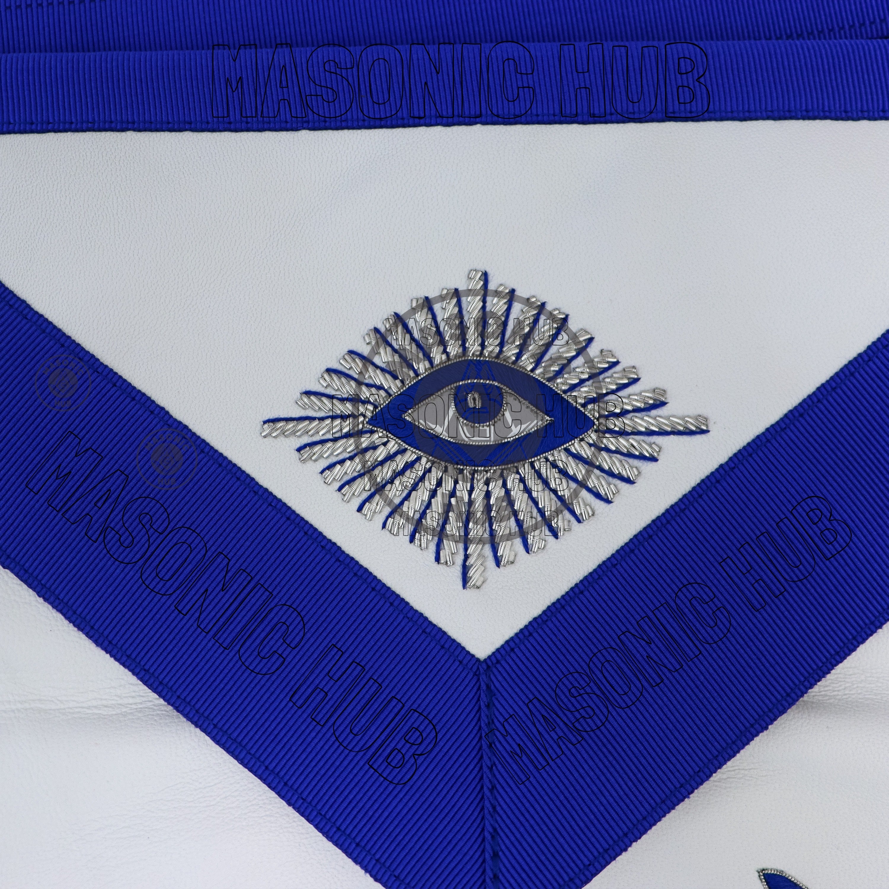 Past Master Masonic Apron – Genuine Lambskin Regalia with Silk Threads & Bullion Embroidery – Compass & Quadrant Design Masonic Hub
