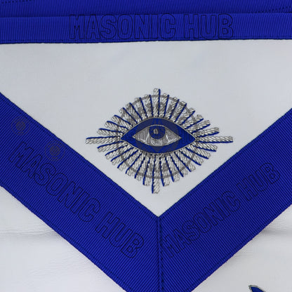 Past Master Masonic Apron – Genuine Lambskin Regalia with Silk Threads & Bullion Embroidery – Compass & Quadrant Design