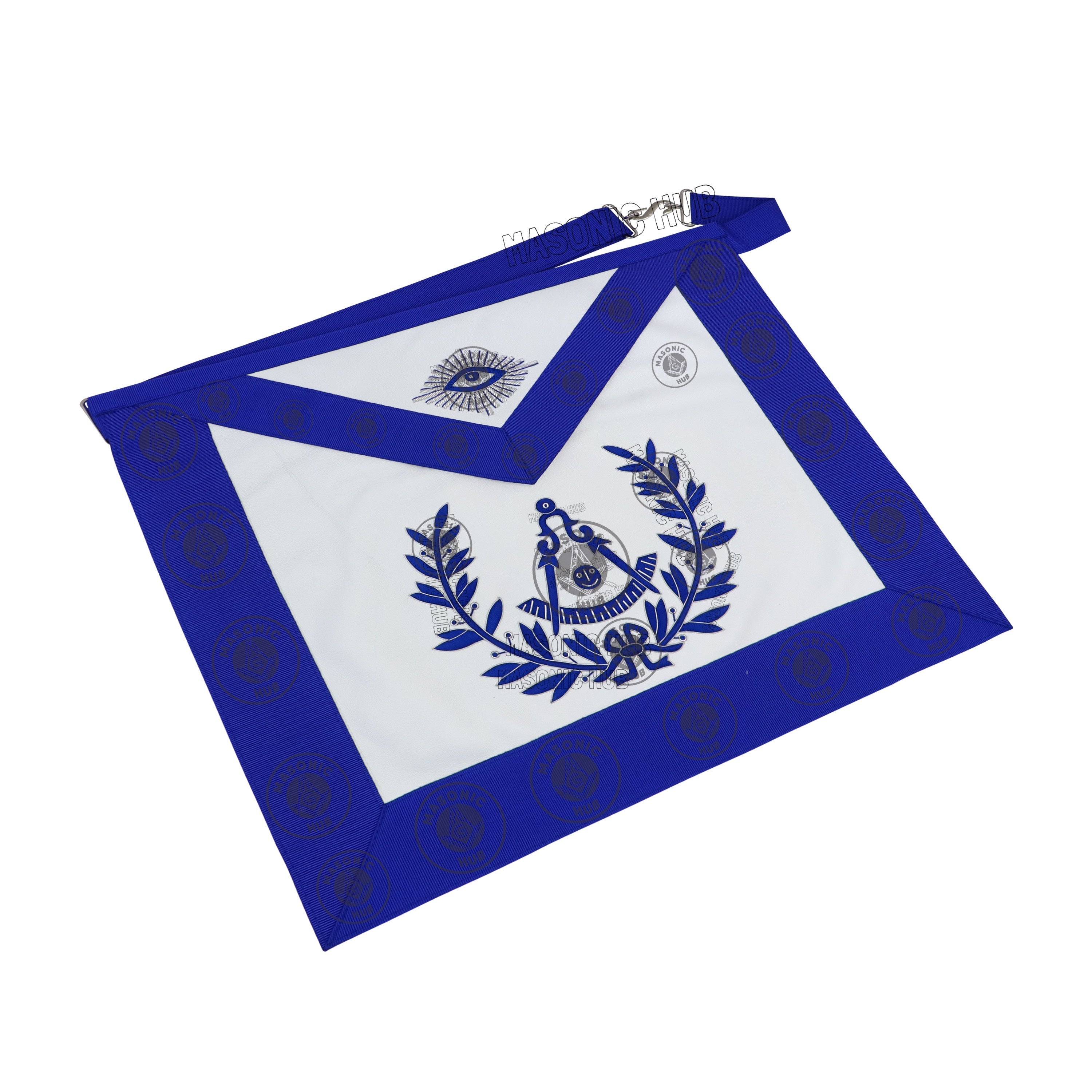 Past Master Masonic Apron – Genuine Lambskin Regalia with Silk Threads & Bullion Embroidery – Compass & Quadrant Design Masonic Hub