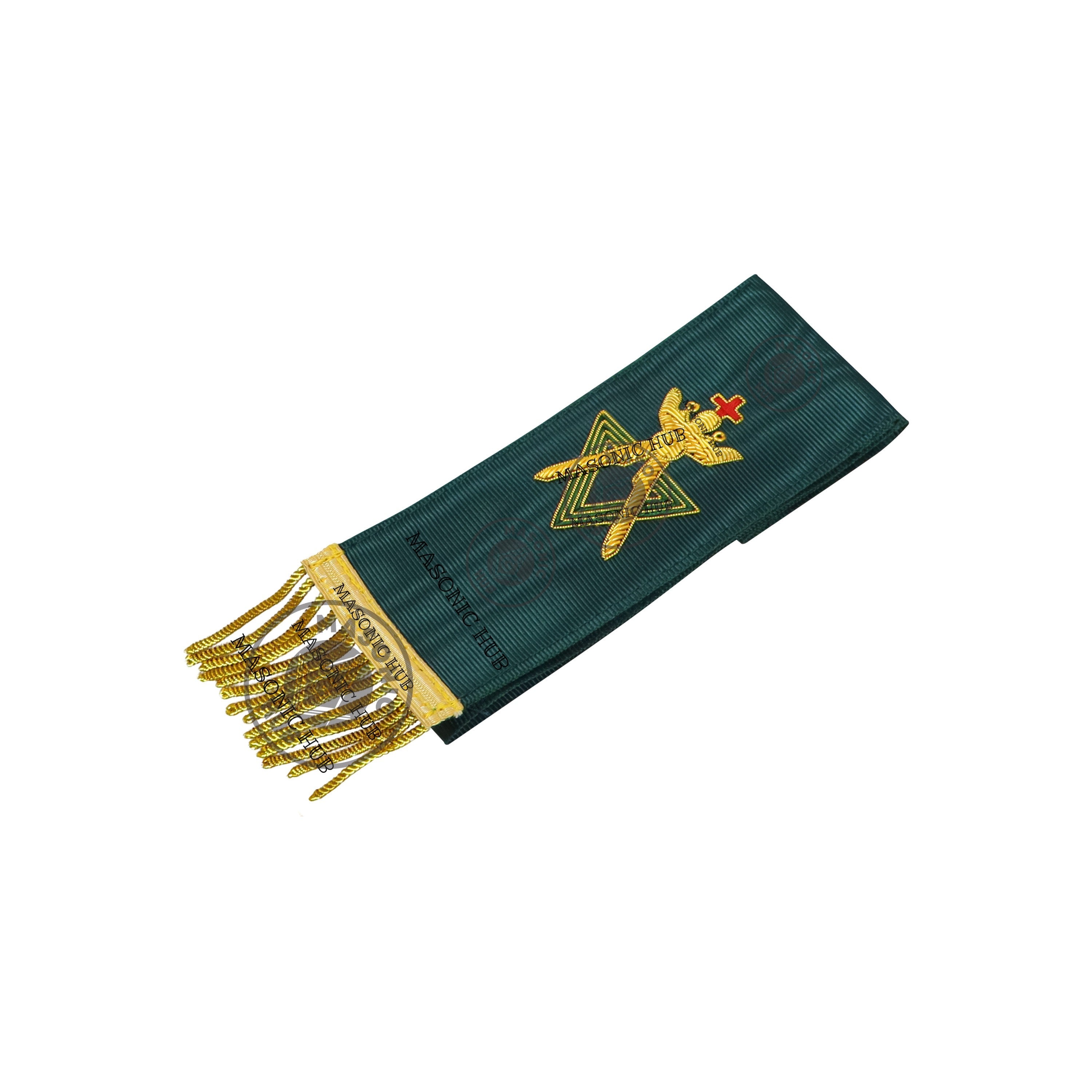 Allied Masonic Degrees Bible Marker – Hand Embroidered Green Ribbon AMD Symbol Masonic Hub