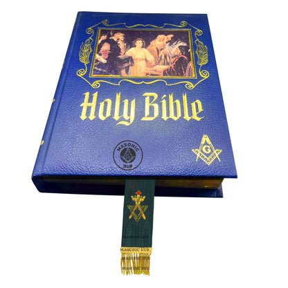 Allied Masonic Degrees Bible Marker – Hand Embroidered Green Ribbon AMD Symbol