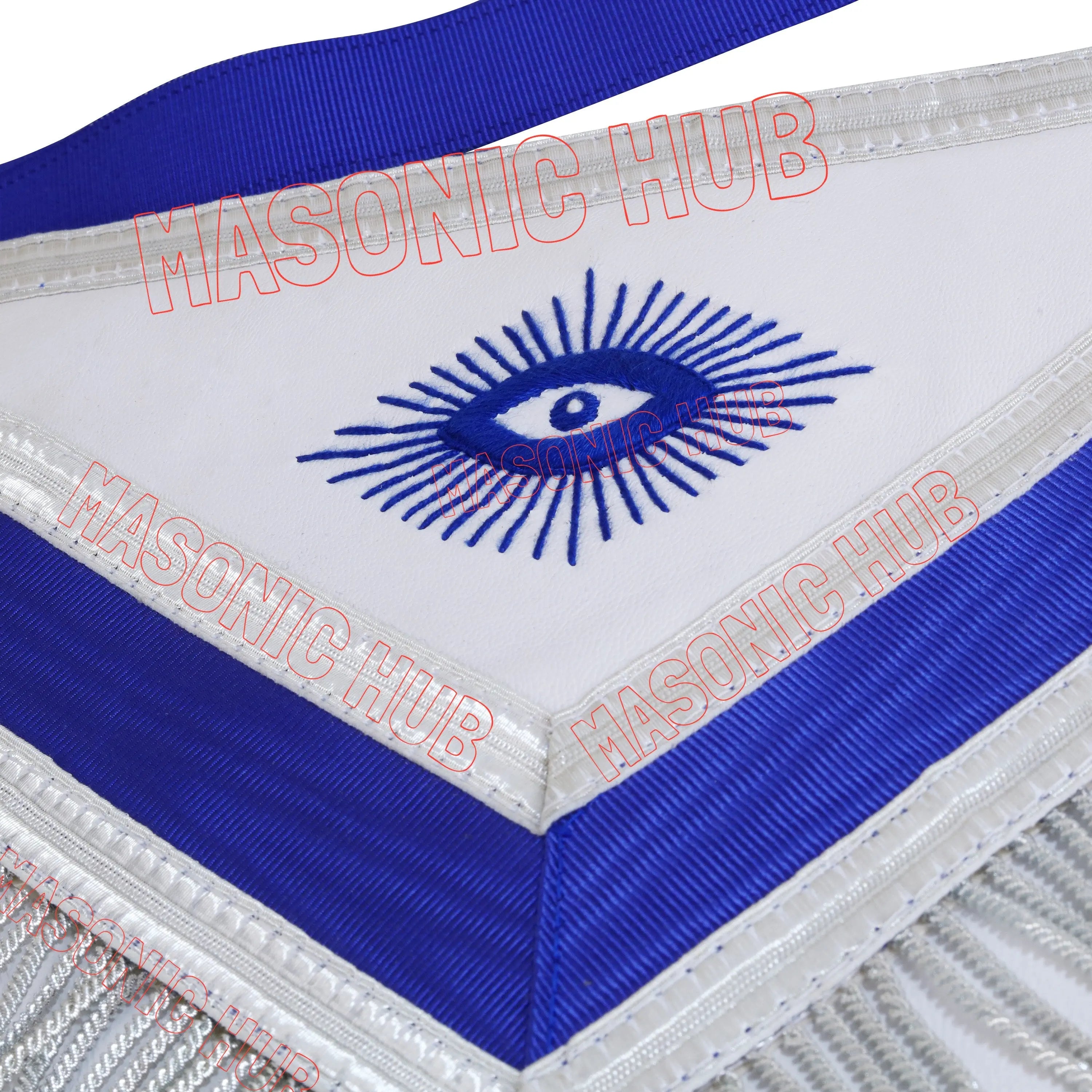 Masonic Worshipful Master Apron – 100% Lambskin with Chain Collar &amp; Free Jewel Masonic Hub
