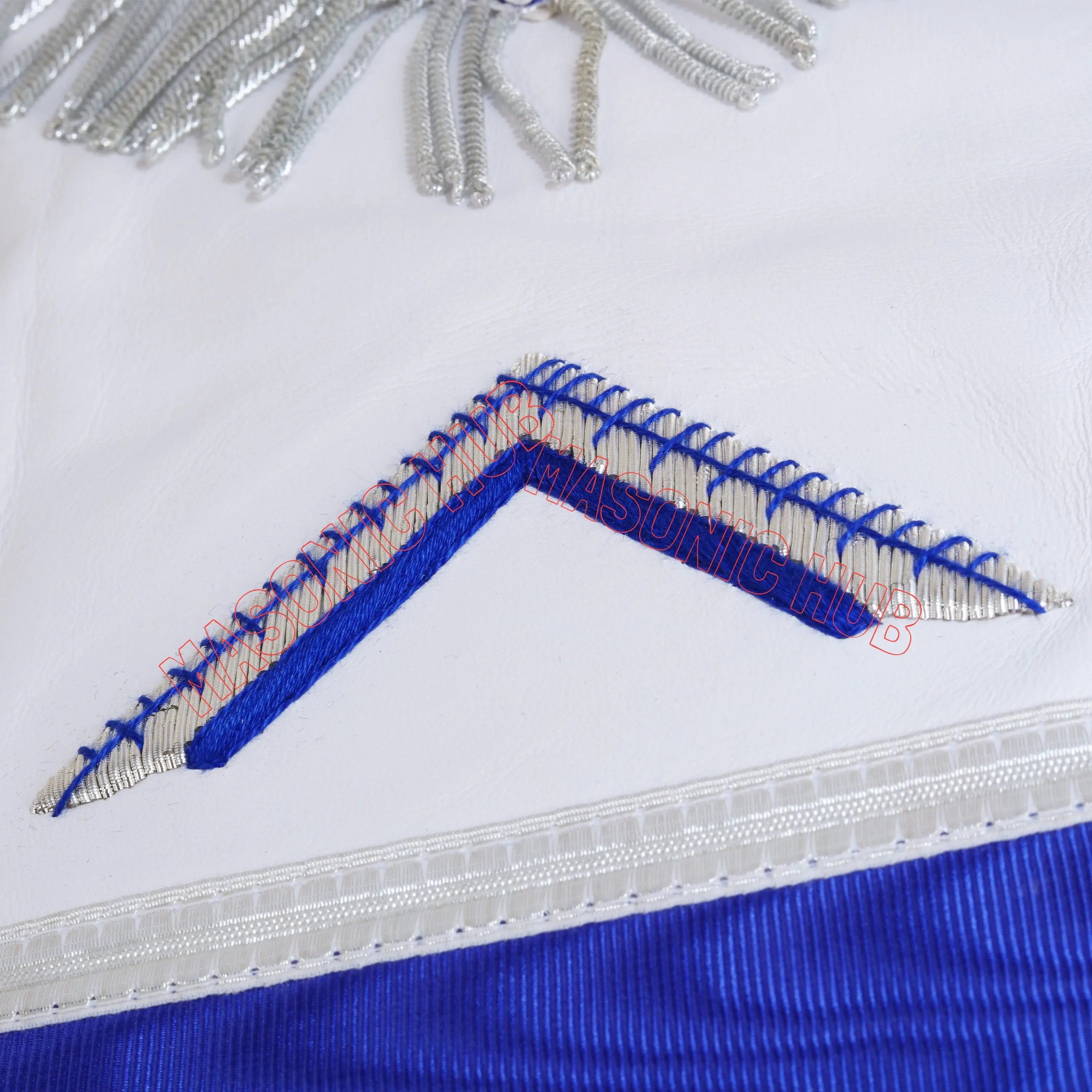 Masonic Worshipful Master Apron – 100% Lambskin with Chain Collar &amp; Free Jewel Masonic Hub