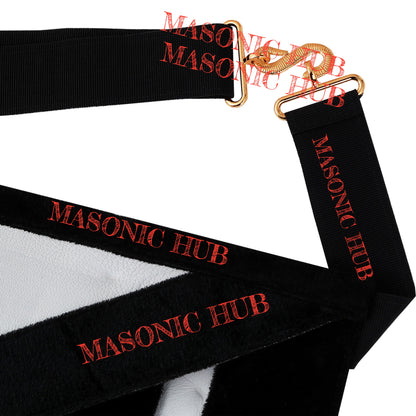 Masonic Master Mason Funeral Apron 100% Lambskin Hand Embroidered+BLACK VELVET