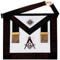 Masonic Master Mason Funeral Apron 100% Lambskin Hand Embroidered+BLACK VELVET Masonic Hub