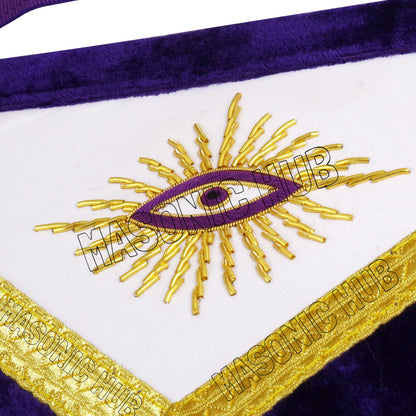 MASONIC GRAND LODGE MASTER MASON 100% LAMBSKIN APRON + CHAIN COLLAR + GAUNTLETS