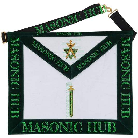 Hand-Embroidered Allied Masonic Degree (AMD) Officer Apron - Sentinel Regalia