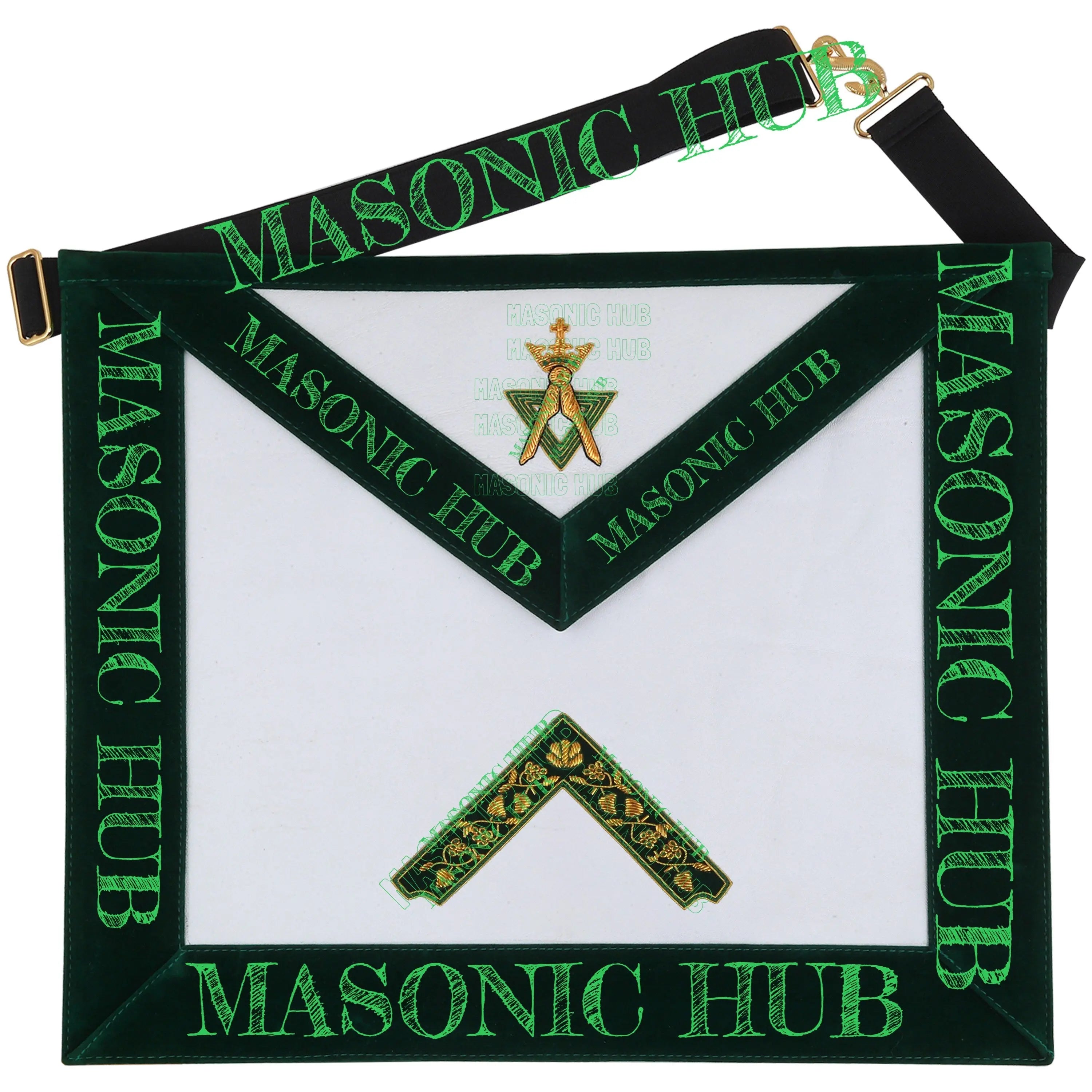 Hand-Embroidered Allied Masonic Degree (AMD) Officer Apron - Worshipful Regalia My Store