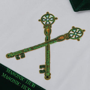 Hand-Embroidered Allied Masonic Degree (AMD) Officer Apron - Treasurer Regalia My Store