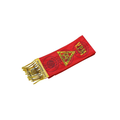 Handmade Royal Arch Bible Marker – Virtual Past Master (VPM) Red Ribbon, Gold Embroidery
