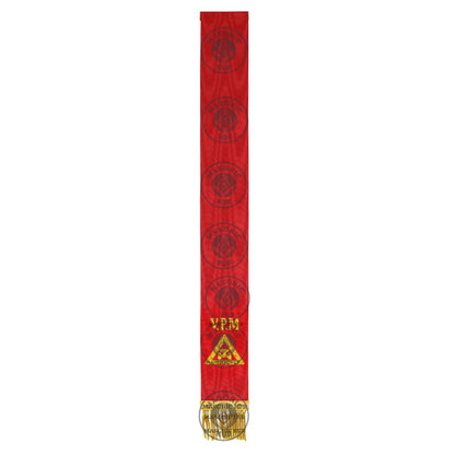 Handmade Royal Arch Bible Marker – Virtual Past Master (VPM) Red Ribbon, Gold Embroidery