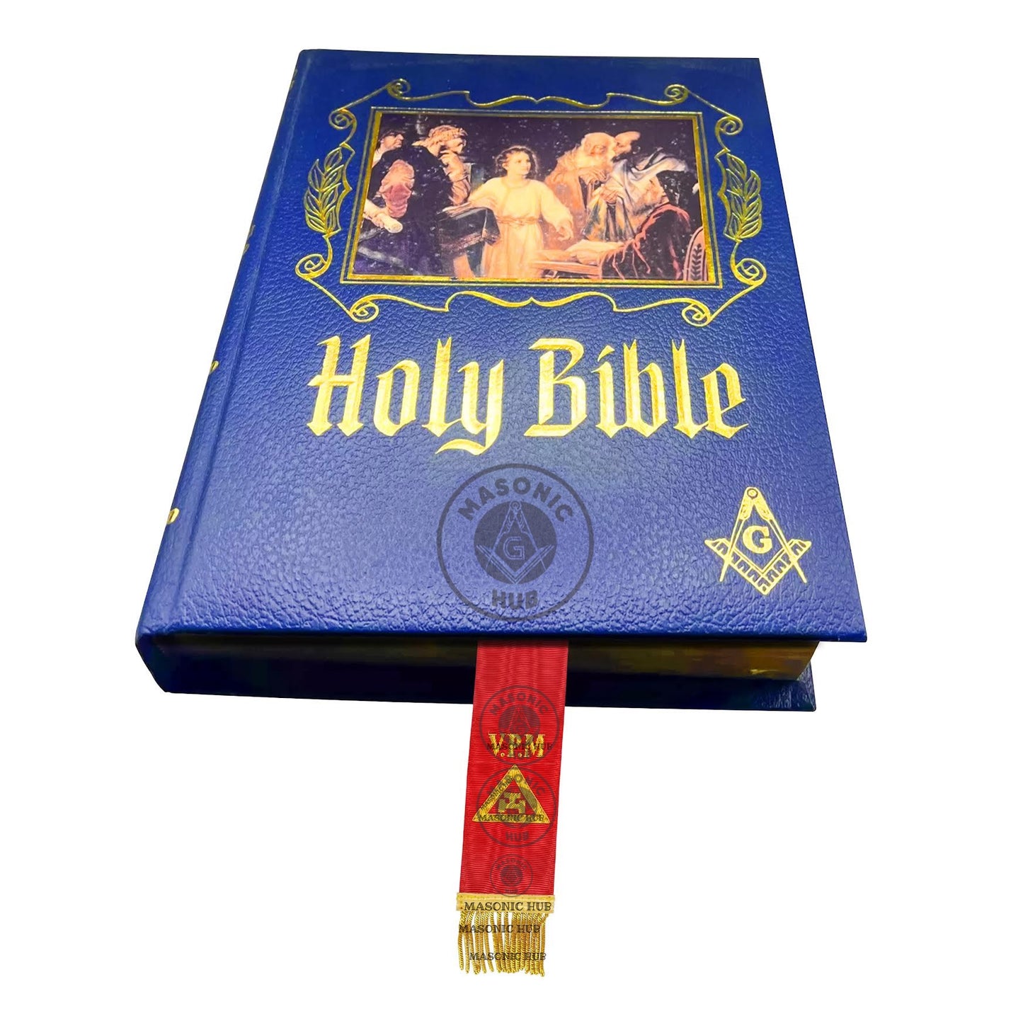 Handmade Royal Arch Bible Marker – Virtual Past Master (VPM) Red Ribbon, Gold Embroidery