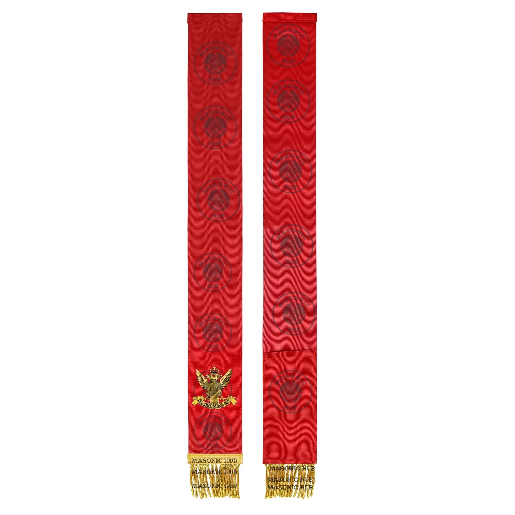 Scottish Rite Bible Marker – Hand Embroidered Red Ribbon with Gold Fringe Masonic Hub