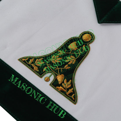 Hand-Embroidered Allied Masonic Degree (AMD) Officer Apron Senior Warden Regalia