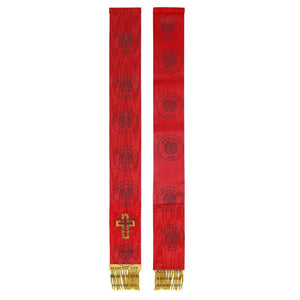 Knight Templar Red Bible Marker – Hand Embroidered Gold Cross & Bullion Fringe Masonic Hub