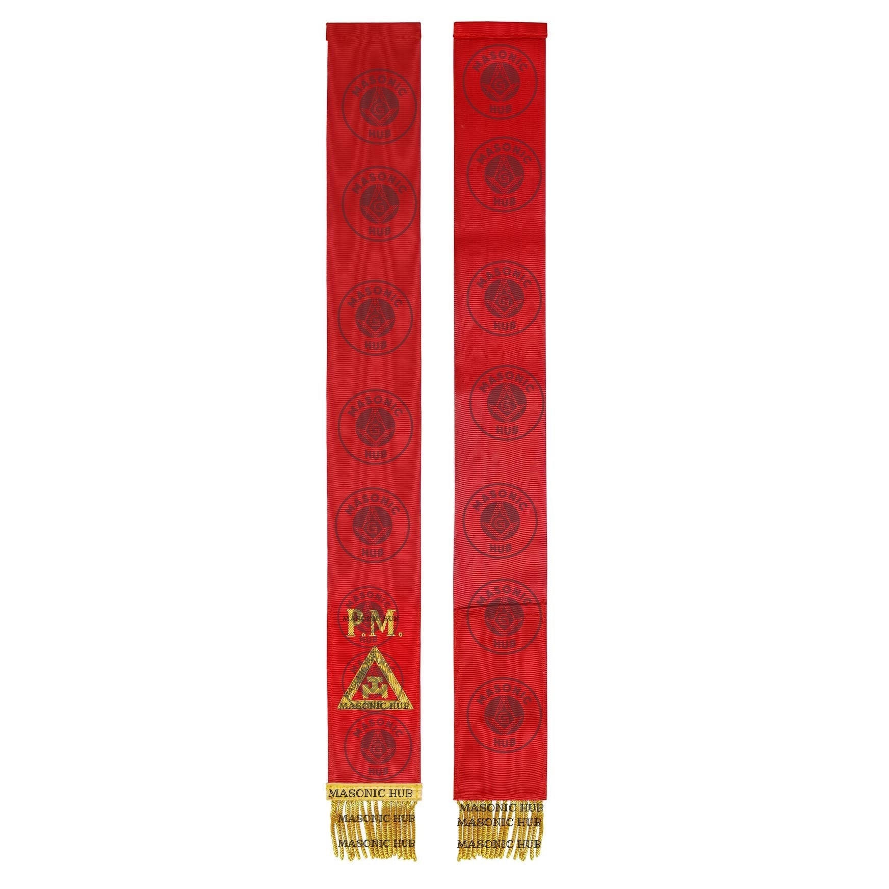 Royal Arch Bible Marker Virtual Past Master - Red Ribbon with Gold Embroidery Masonic Hub