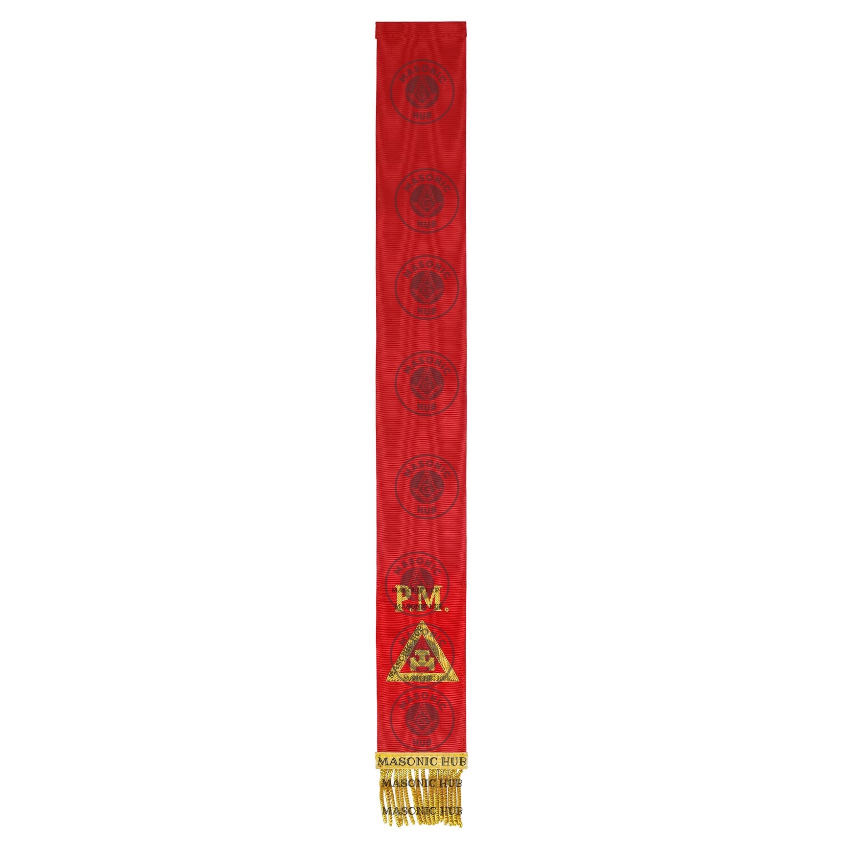 Royal Arch Bible Marker Virtual Past Master - Red Ribbon with Gold Embroidery