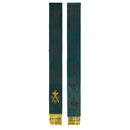 Allied Masonic Degrees Bible Marker – Hand Embroidered Green Ribbon AMD Symbol