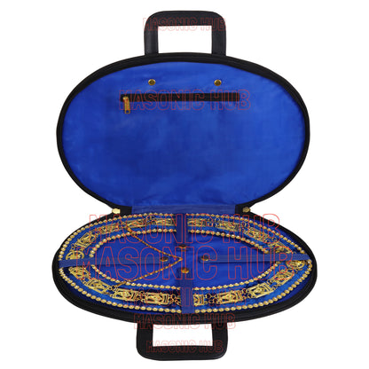 Masonic Hand Embroidered Past Master Chain Collar Case with - Chain Collar Jewel