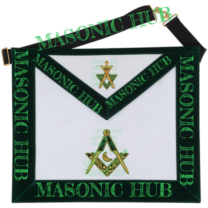 Hand-Embroidered Allied Masonic Degree (AMD) Officer Apron Junior Deacon Regalia