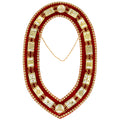 Masonic Royal Arch Past High Priest (PHP) Metal Chain Collar – Gold-Plated with Rhinestones & White Backing Masonic Hub