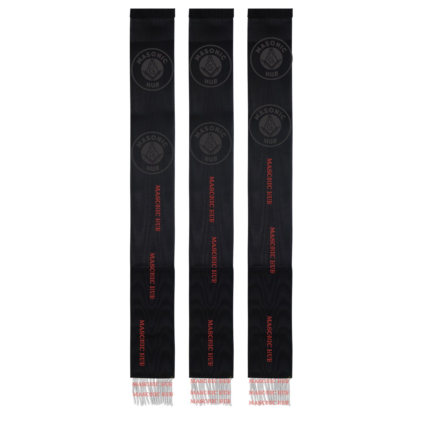 Masonic Bible Markers Set of 3 – Hand Embroidered Black & Silver Funeral Regalia