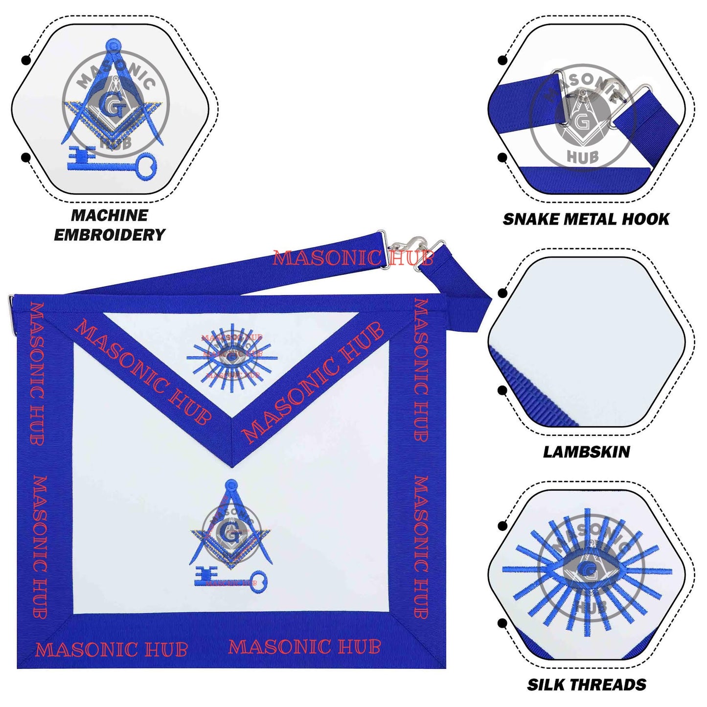 Master Mason Dress Apron – International Masons Regalia with Square & Compass