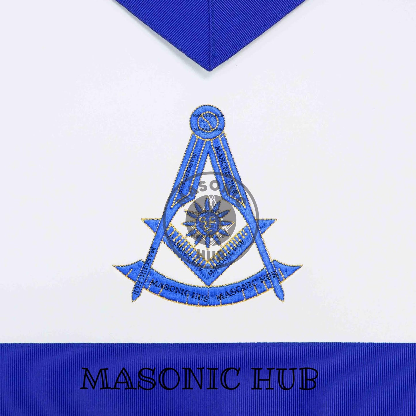 Masonic Past Master Apron – Freemason Blue Lodge Regalia with Machine Embroidery