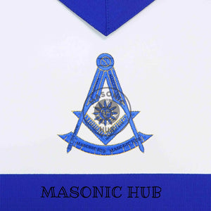 Masonic Past Master Apron – Freemason Blue Lodge Regalia with Machine Embroidery Masonic Hub