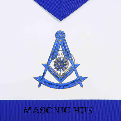 Masonic Past Master Apron – Freemason Blue Lodge Regalia with Machine Embroidery