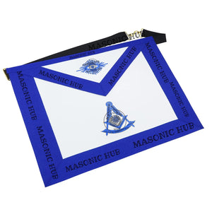 Masonic Past Master Apron – Freemason Blue Lodge Regalia with Machine Embroidery Masonic Hub