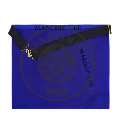 Past Master Masonic Apron Compass & Quadrant with Sun Emblem Machine Embroidery