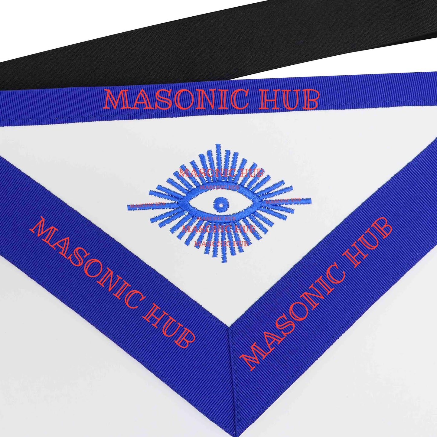 Past Master Masonic Apron Compass & Quadrant with Sun Emblem Machine Embroidery