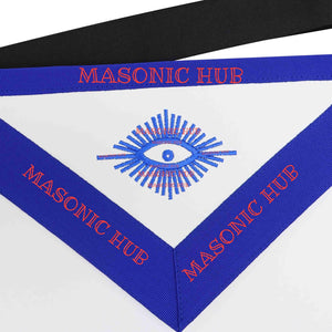 Past Master Masonic Apron Compass & Quadrant with Sun Emblem Machine Embroidery Masonic Hub