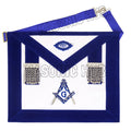 Masonic Master Mason 100% Lambskin Apron – Blue Velvet with Silver Bullion Embroidery Masonic Hub