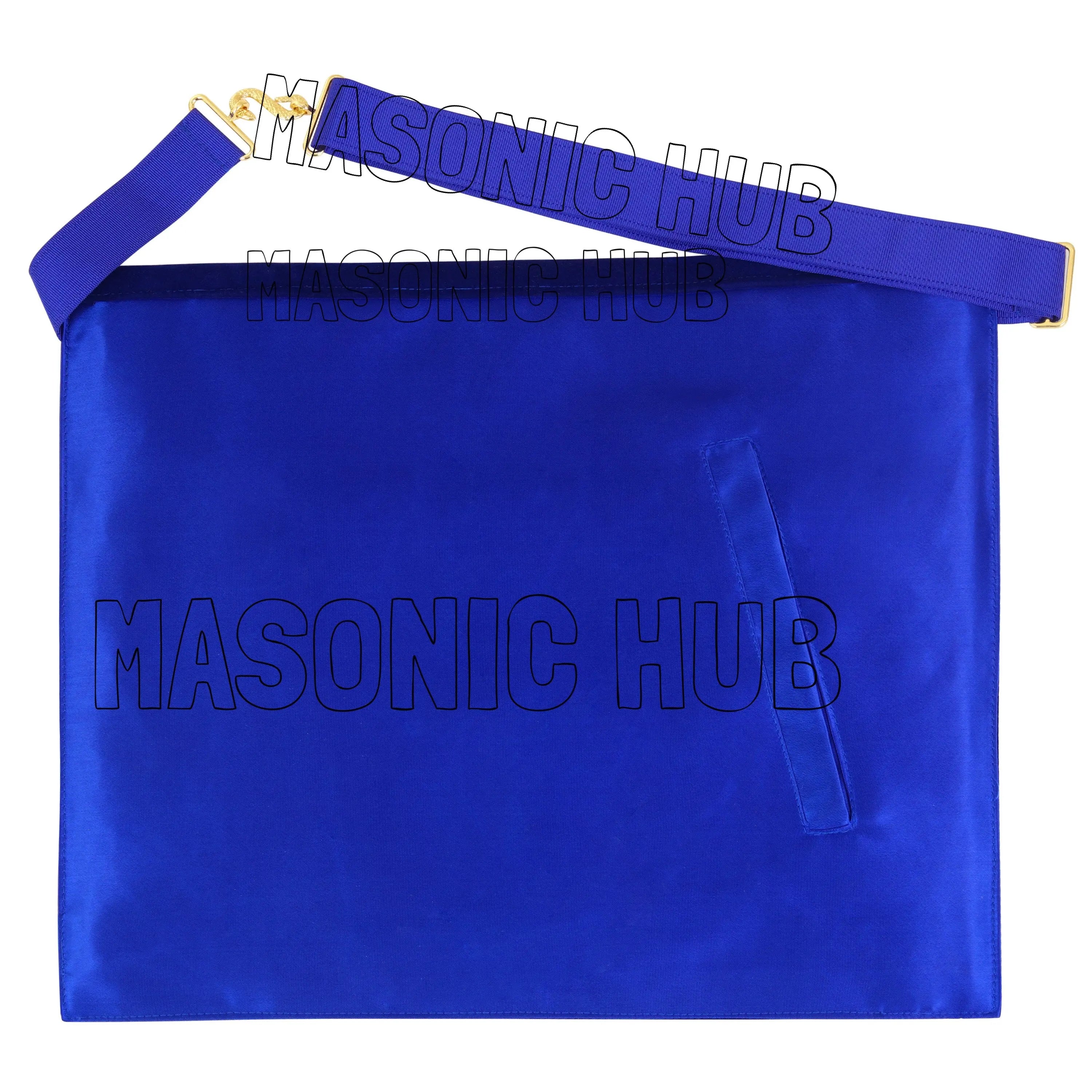 Masonic Master Mason 100% Lambskin Apron – Blue Velvet with Gold Bullion Embroidery Masonic Hub