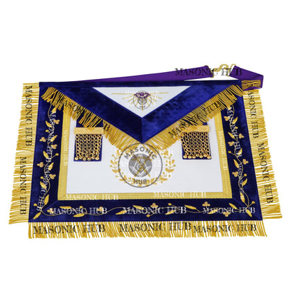 Masonic Grand Lodge Sentinel Regalia Set – Hand Embroidered Lambskin Apron