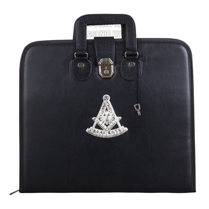 Masonic Hand Embroidered Customize Past Master Masonic Apron Case with Handle