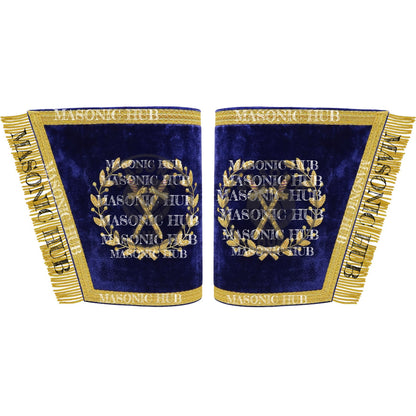 Masonic Grand Lodge Sentinel Cuffs Set – Hand Embroidered Gold Bullion