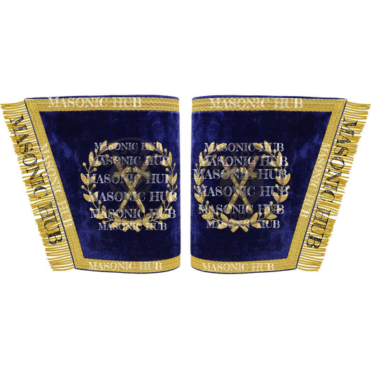 Masonic Grand Lodge Sentinel Cuffs Set – Hand Embroidered Gold Bullion