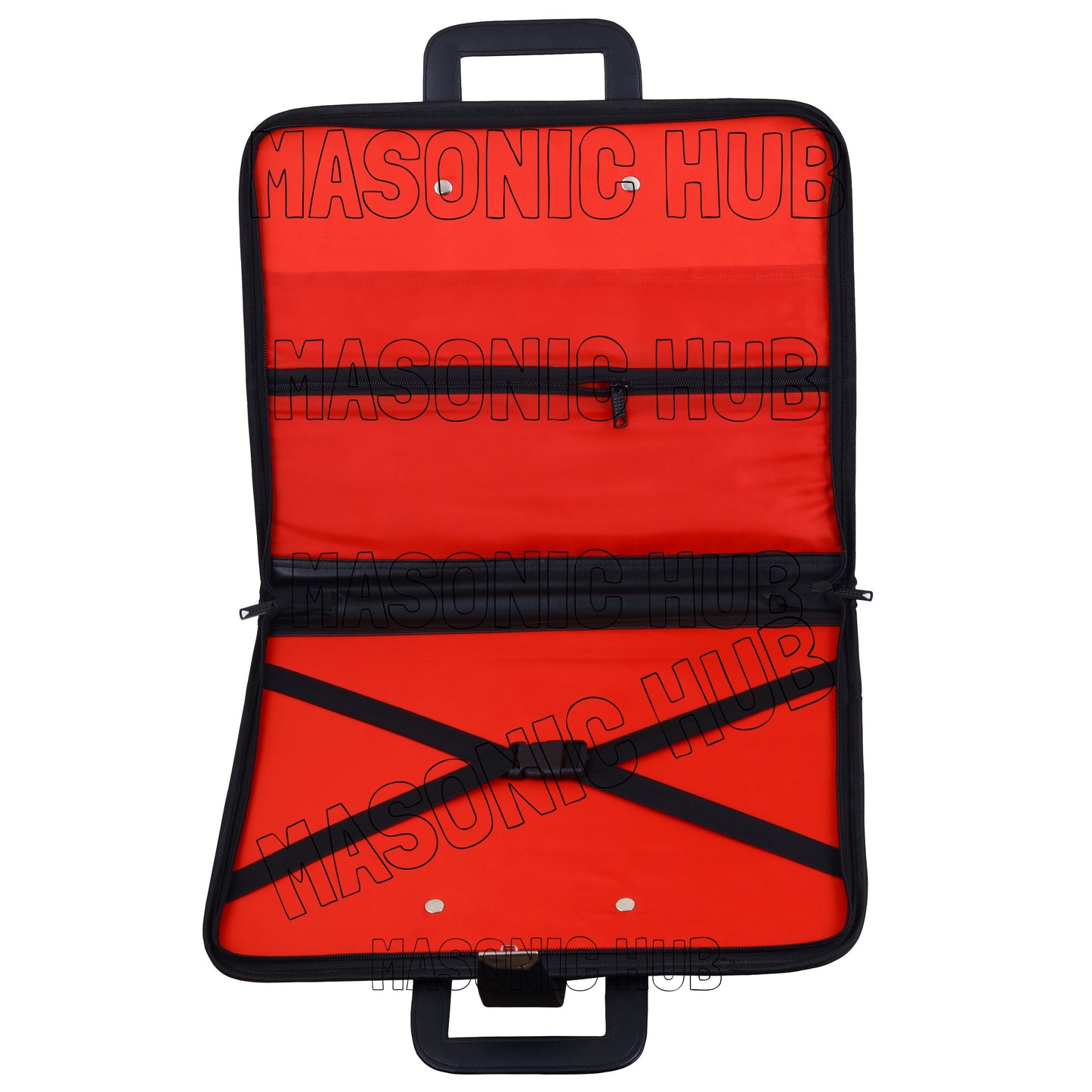 Masonic Regalia Black Faux Leather Masonic Apron Soft Case with Handle [BLACK]