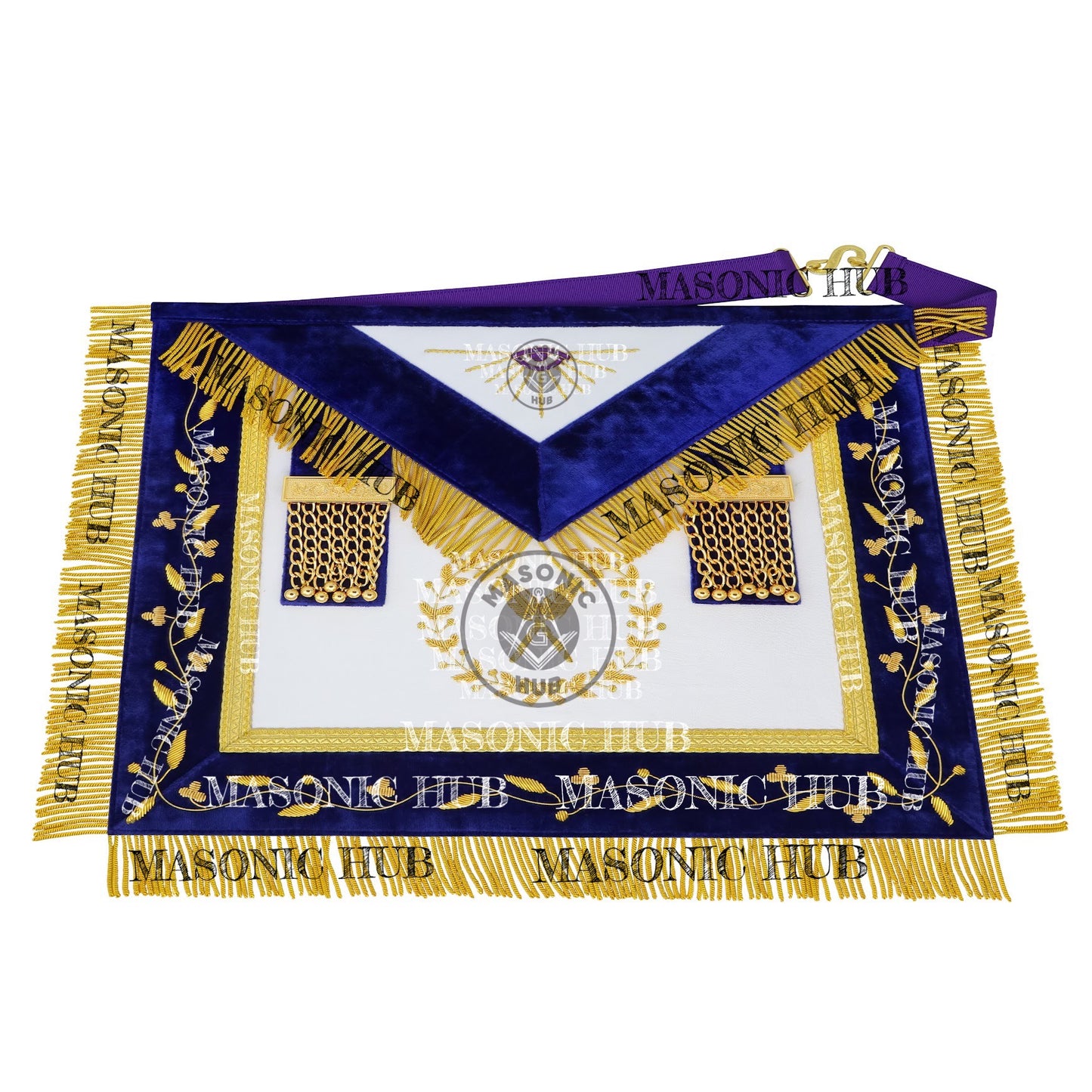 Masonic Grand Lodge Secretary Regalia Set – Hand Embroidered Lambskin Apron