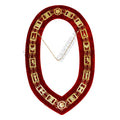 Masonic Heroines of Jericho Women's Chain Collar, HOJ COLLAR Red Backing - GOLD Masonic Hub