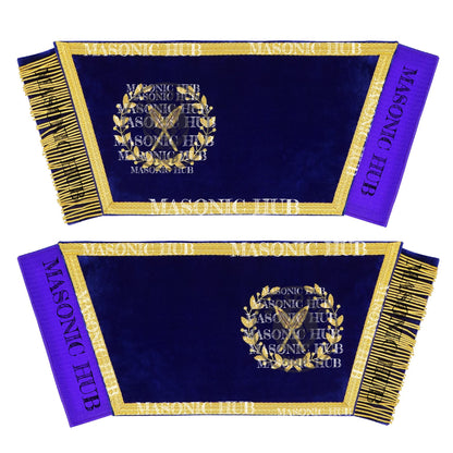 Masonic Grand Lodge Secretary Cuffs Set – Hand Embroidered Gold Bullion