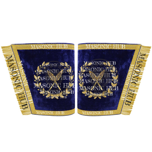 Masonic Grand Lodge Secretary Cuffs Set – Hand Embroidered Gold Bullion