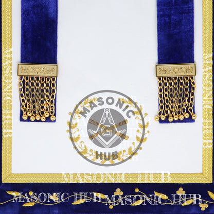 Masonic Grand Lodge Marshal Regalia Set – Hand-Embroidered Lambskin Apron