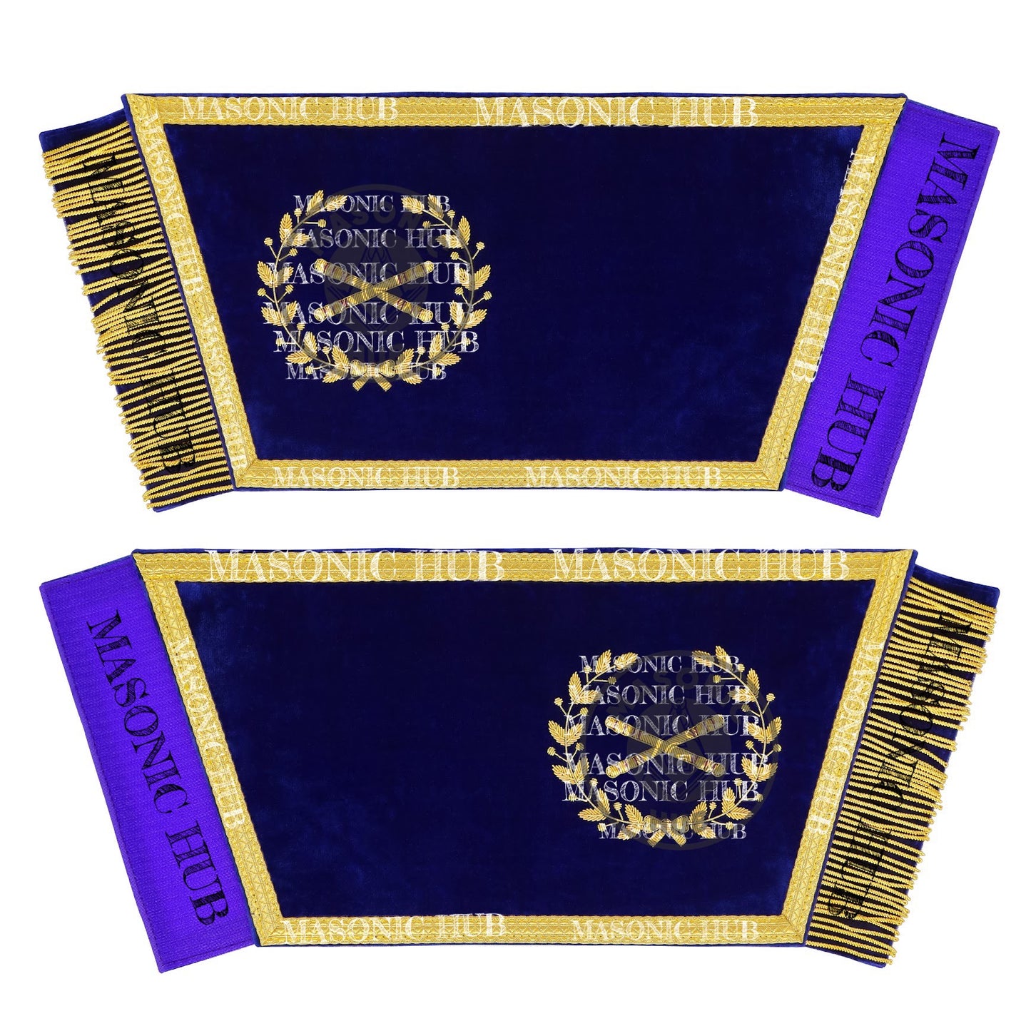 Masonic Grand Lodge Marshal Officer Cuffs – Handcrafted with Gold Bullion Embroidery