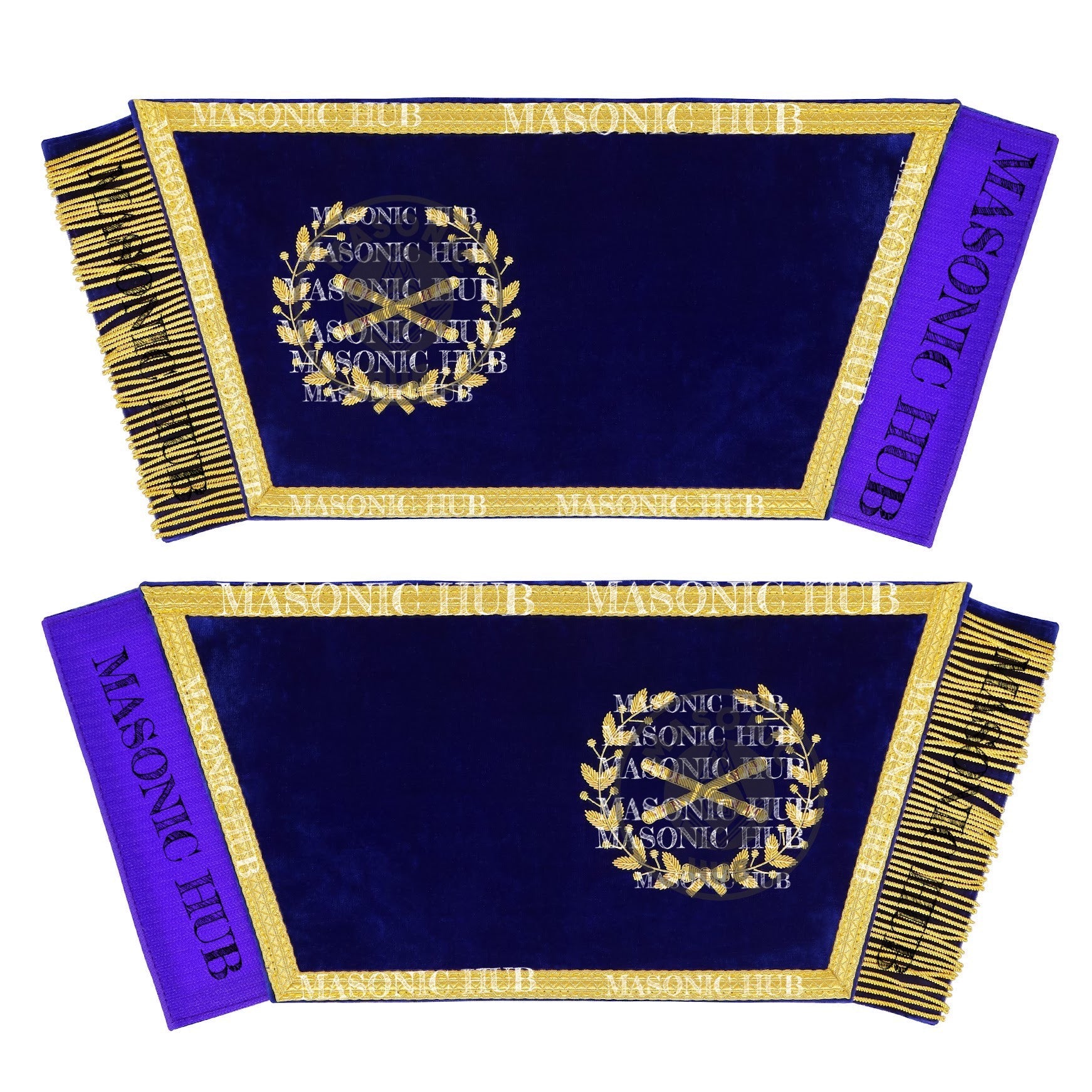 Masonic Grand Lodge Marshal Officer Cuffs – Handcrafted with Gold Bullion Embroidery Masonic Hub