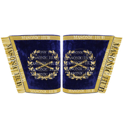 Masonic Grand Lodge Marshal Officer Cuffs – Handcrafted with Gold Bullion Embroidery