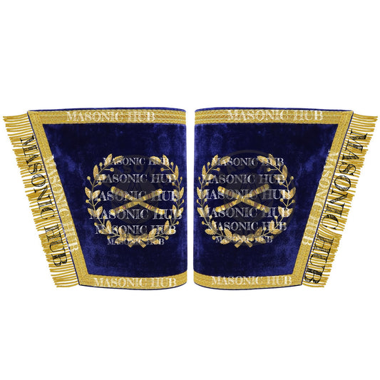 Masonic Grand Lodge Marshal Officer Cuffs – Handcrafted with Gold Bullion Embroidery